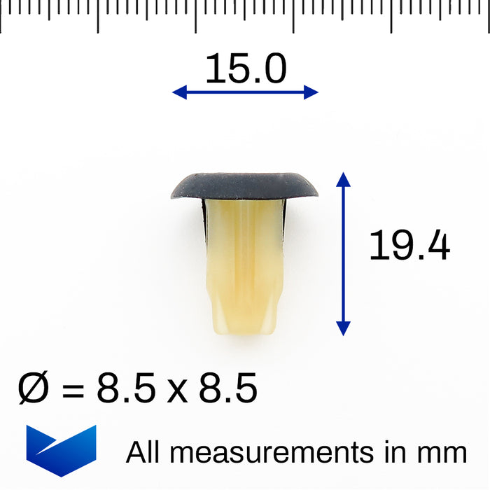Screw Grommet for Trim Panels, Headlights and Tail Lamps, Renault 7703081225