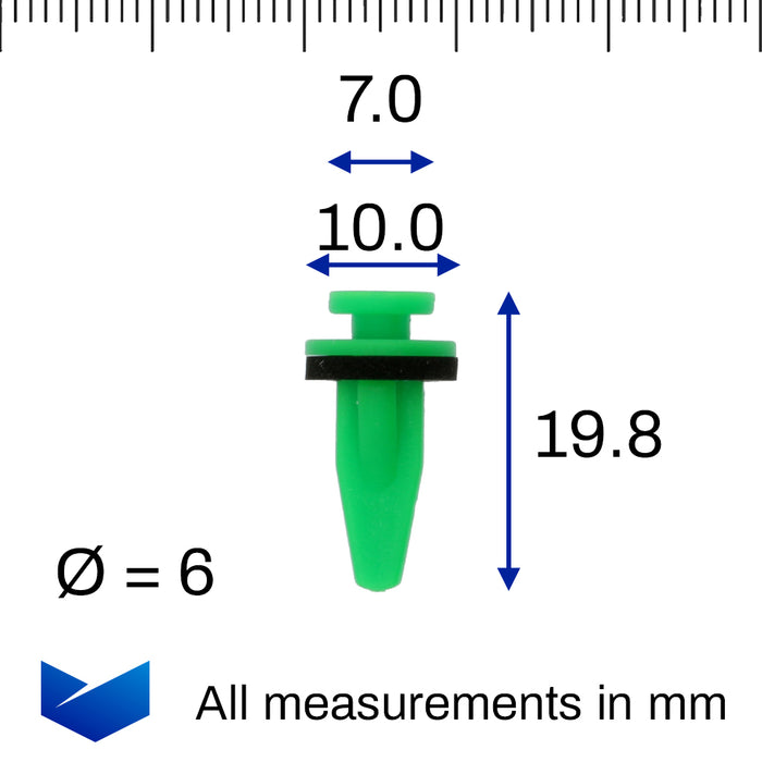 Exterior Pillar Trim Garnish Cover Clip, Mazda KD5350M38