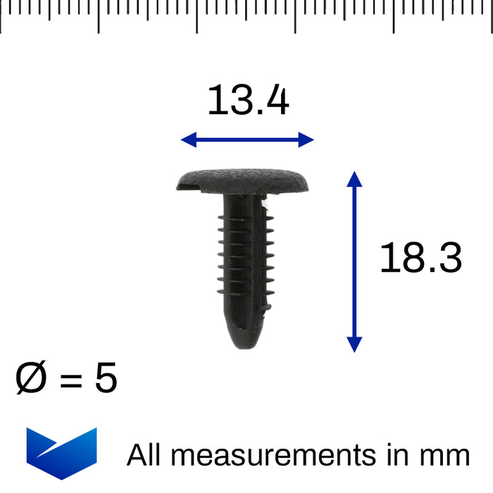 5mm Plastic Fir Tree Clip, Honda 90666SA0003, 90666-SA0-003