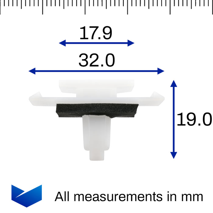 Moulding Clip, White, Kia 87758D2000