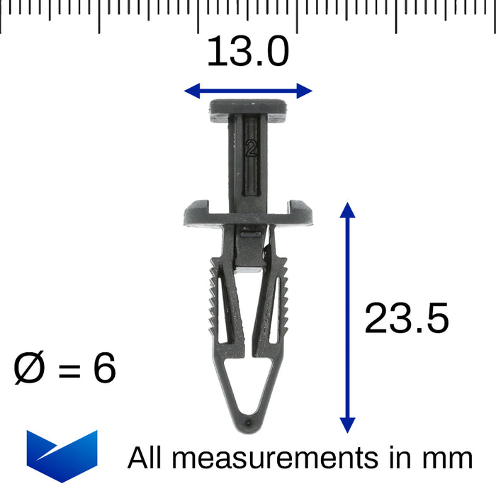 Push Fit Trim Clip, 6mm Hole, Fiat 1392506080