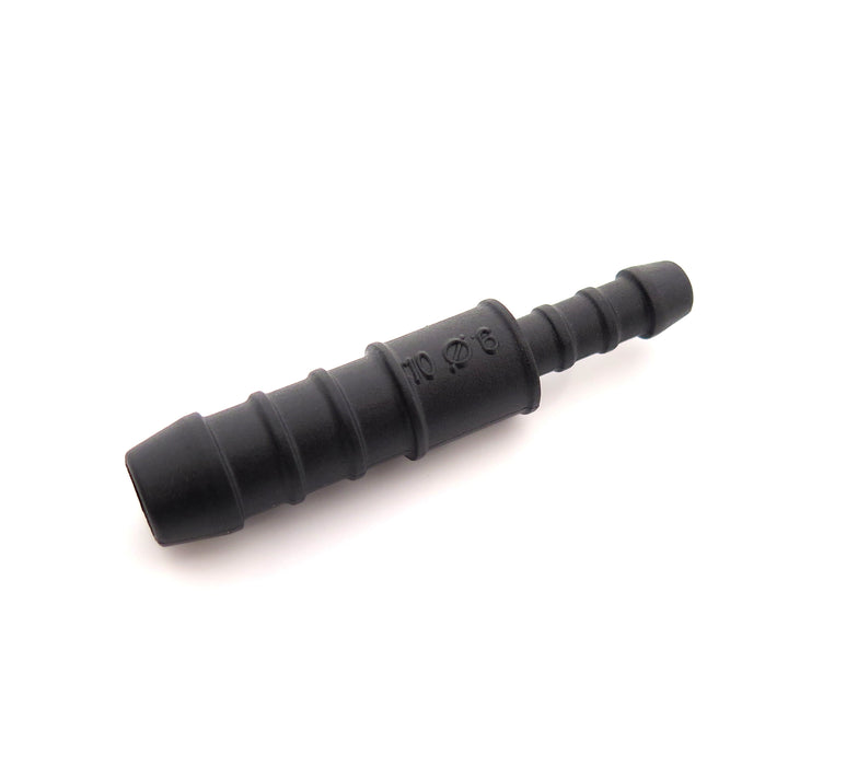10mm to 6mm Car Heater & Breather Hose Connector, Step Down, Nylon PA66
