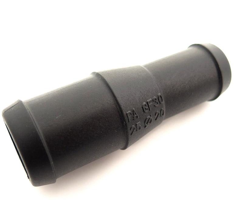 25mm to 20mm Car Heater & Breather Hose Connector, Step Down, Nylon PA66