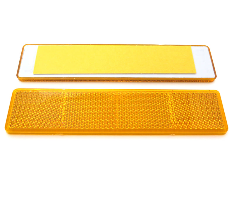 Amber Large Rectangular Reflector, Self-Adhesive, 173mm x 40mm