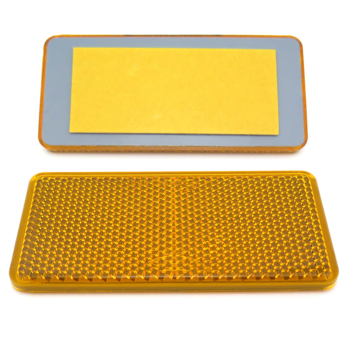 Bernsteinfarbener rechteckiger Reflektor, selbstklebend, 94 mm x 44 mm