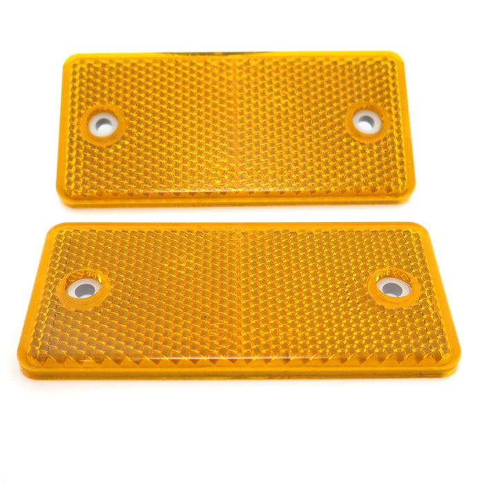 Amber Rectangular Reflector, Screw Mount, 94mm x 44mm - VehicleClips