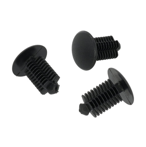 Black Fir Tree Plastic Trim Panel Clips - 9 - 10mm Hole - 18mm Head - VehicleClips