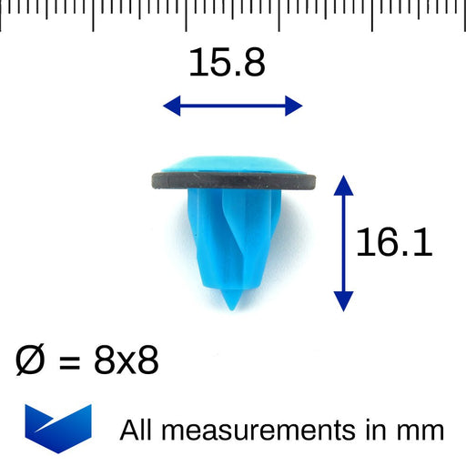 Blue Screw Grommet, Fiat 46558337 - VehicleClips