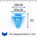 Body Moulding Clip, Blue, Hyundai 87758B9000 - VehicleClips