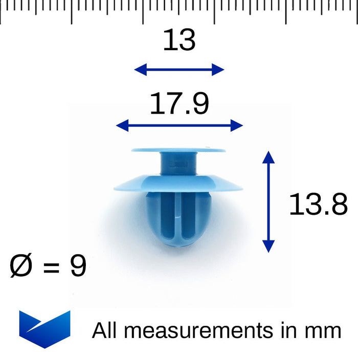 Body Moulding & Trim Panel Clips, Mitsubishi MU000588, MU000977 - VehicleClips