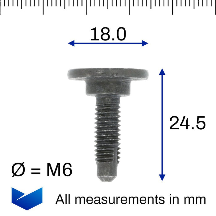 Bumper & Body Bolt, Fiat 51810310 - VehicleClips