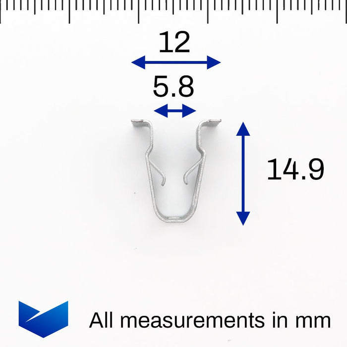Door Card, Fascia & Dashboard Metal Trim Clips, Audi 8T0853107 - VehicleClips