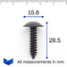 Engine Undertray and Underbody Shield Screw, Kia 1125406206B, 1125406206K, 9215522000 - VehicleClips