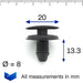 Expanding Plastic Rivet, Vauxhall 1622749580 - VehicleClips
