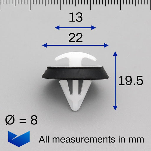 Exterior Body Side Trim Moulding Clip, VW WHT008801, WHT008733 - VehicleClips