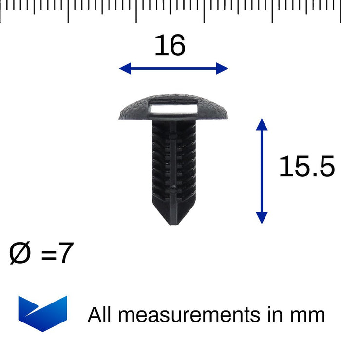 Fir Tree Style Upholstery Trim Clips, Toyota 90467 - 08186 - VehicleClips