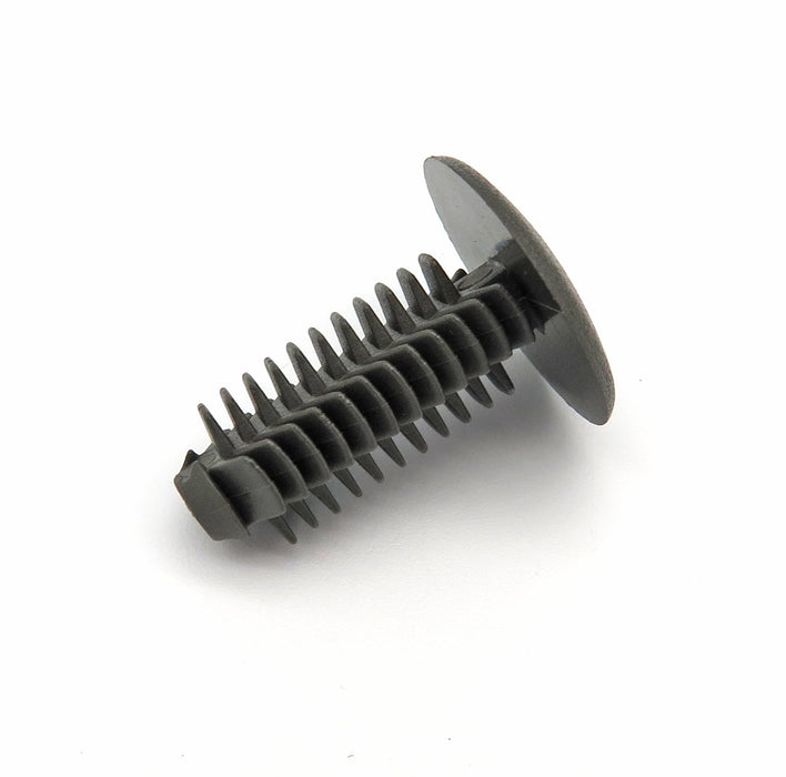 Fir Tree Trim Panel Clips - 8mm Hole - 18mm Head, Dark Grey, Perfect for Volkswagen van lining - VehicleClips