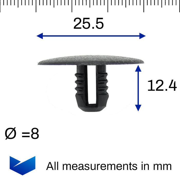 Ford Plastic Button Clips - Bonnet Sound Deadening and Insulation Panels 6678518 6448410 - VehicleClips