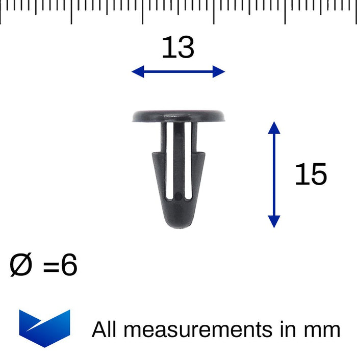 Honda Plastic Trim Clip - Windscreen Cowl, Trims and Seals - 90687 - SA5 - 003 - VehicleClips