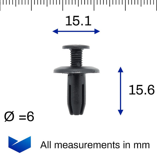 Honda Screw Fit Plastic Clips, 90683 - SA5 - 003 - VehicleClips