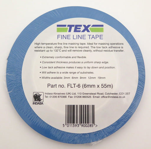 Indasa 6mm Fine Line Masking Tape, 55m roll - VehicleClips