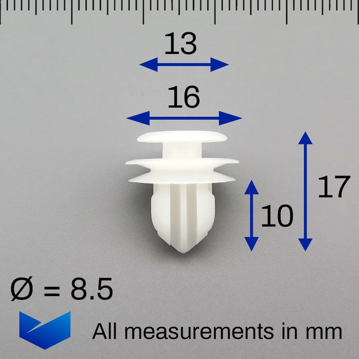 Interior Trim Clip for Pillar Covers, Trim Panels and Fascias - Toyota 62217 - 13010, 90467 - 10192 - VehicleClips
