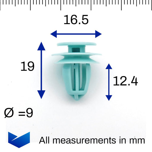 Interior Trim Panel Clips, Honda 91560 - S9A - A01 - VehicleClips