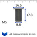 M5 Rubber Nut for Cowl & Windscreen, Honda 90111-MM9-000 - VehicleClips