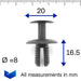 Mercedes Plastic Rivets - Bumper Clips, Panels, Side Skirts, Arch Linings - VehicleClips