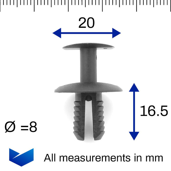 Mercedes Plastic Rivets - Bumper Clips, Panels, Side Skirts, Arch Linings - VehicleClips