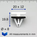 Moulding Clip, White, Citroen YQ00110580 - VehicleClips