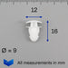 Moulding Clip with Rubber Grommet, Volkswagen 8R0853909A - VehicleClips