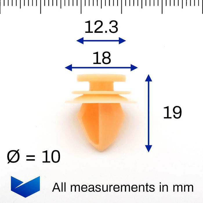 Orange Trim Panel Clips, Citroen 8335TE, 1640638080 - VehicleClips