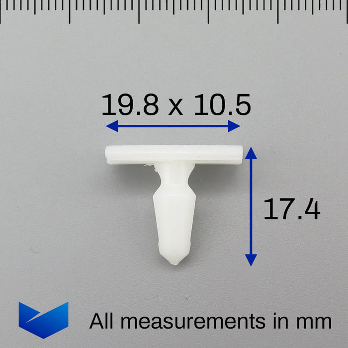 Lot De 10 Clips De Fixation Pour Pare-chocs Peugeot (référence 743707) - Nylon Blanc, Taille 20x10,5 Mm - 5