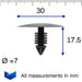 Plastic Fastener, Fir Tree Clip, Black, Renault 7703077090 - VehicleClips