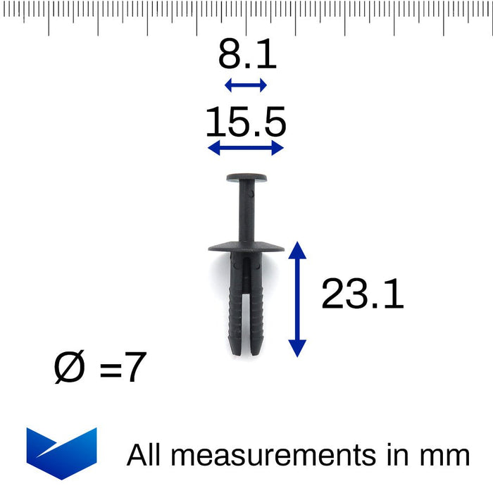 Plastic Rivet Trim Clips for Bumpers, Trims, Shields, Covers and Liners - BMW 51111964186 - VehicleClips
