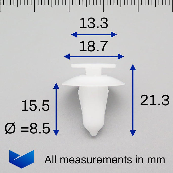 Plastic Trim Clip for Interior and Exterior Trims - Land Rover AWR4127, DYC10031L - VehicleClips
