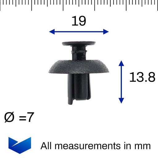 Push Fit Plastic Fastener for Engine Bay Covers & Trims, Lexus 9046707211, 90467 - 07211 - VehicleClips