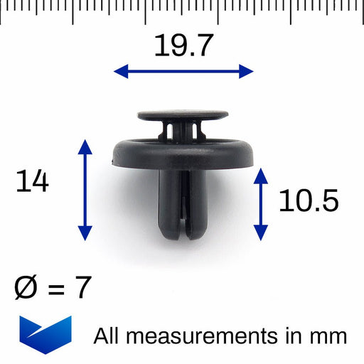 Push Fit Plastic Fastener, Lexus 9046707215, 90467 - 07215 - VehicleClips