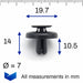 Push Fit Plastic Fastener, Lexus 9046707215, 90467 - 07215 - VehicleClips