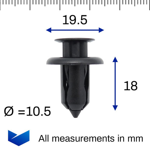 Push Fit Plastic Rivet, Fiat 6000612597 - VehicleClips