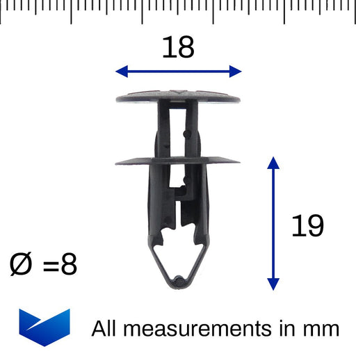 Push Fit Plastic Rivet for Renault Wheel Arches, Bumpers & Grilles - 054000001R - VehicleClips