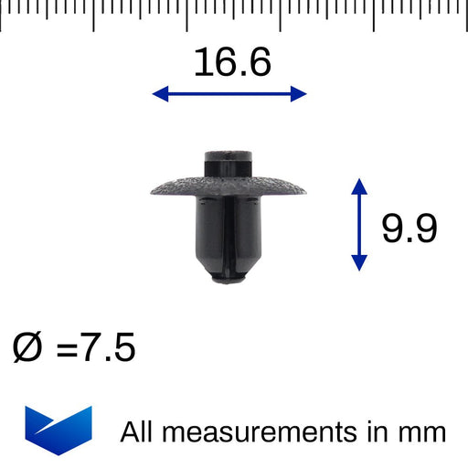 Push Fit Plastic Rivet, Lexus 9046707117, 90467 - 07117 - VehicleClips