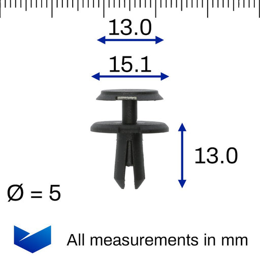 Push Fit Plastic Trim Clip for Covers & Shields, Mercedes A0009919240, A 000 991 92 40 - VehicleClips