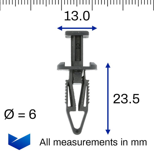 Push Fit Trim Clip, 6mm Hole, Fiat 1392506080 - VehicleClips
