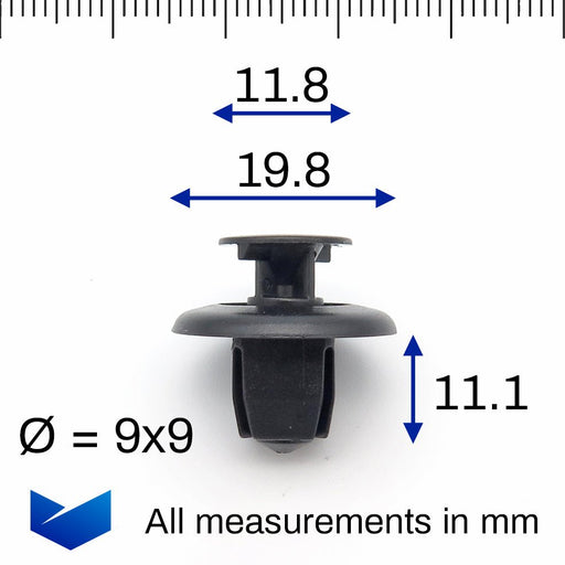 Quick Release Plastic Rivet, Toyota 90467 - 09166 - VehicleClips