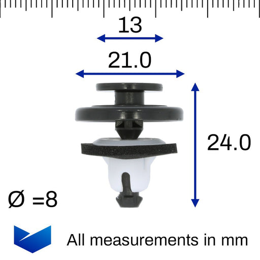 Rear Spoiler Trim Clip, Honda 91513T6A003, 91513 - T6A - 003 - VehicleClips