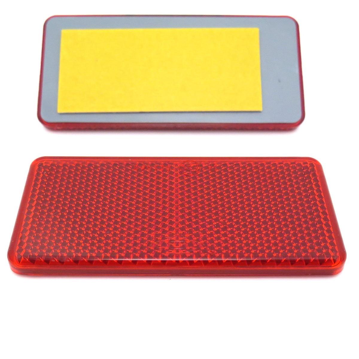 Red Rectangular Reflector, Self Adhesive, 94mm x 44mm — VehicleClips