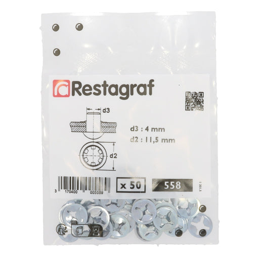Restagraf - Axial Self Retaining Washer Ø 4 mm (Pack of 50 Pieces) - Citroen 698798 - VehicleClips
