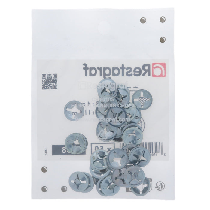 Restagraf - Axial Self Retaining Washer Ø 4 mm (Pack of 50 Pieces) - Citroen 698798 - VehicleClips